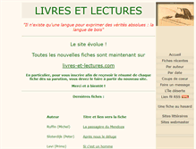 Tablet Screenshot of livres-et-lectures.net